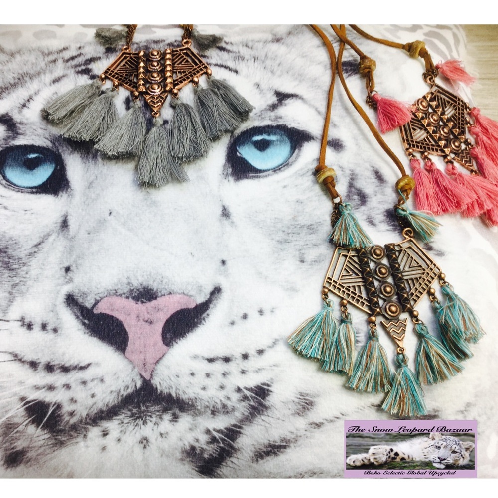 FRINGE NECKLACE TASSEL METAL